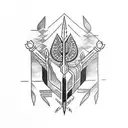 bohemian arrow tattoo design idea