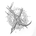 bohemian arrow tattoo design idea