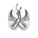 snake and dagger tattoo design idea