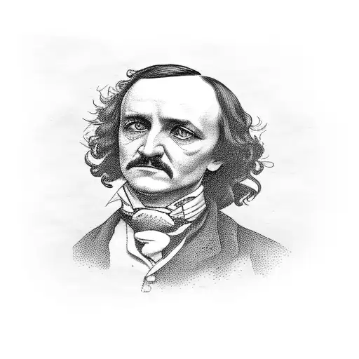 edgar poe for patchwork  tattoo design idea