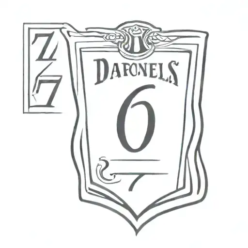 Number 7 mix with Spade Ace Card and Fc Barcelona and Jack daniels Whiskey bottle for back part of the body tattoo design idea