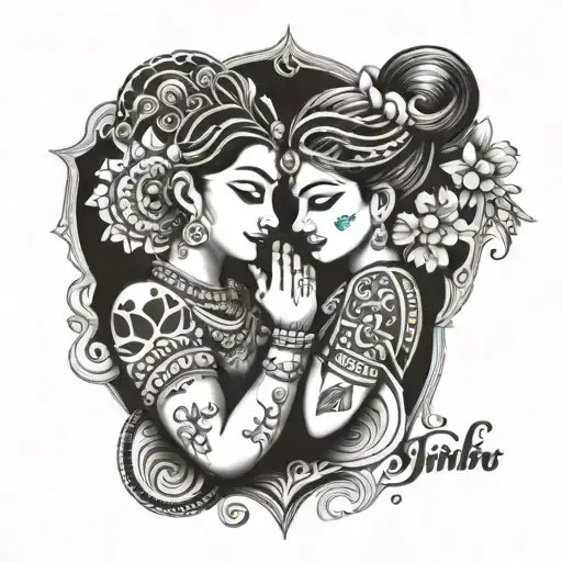 Yagnik Love Dhruvi  tattoo design idea