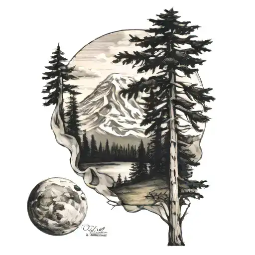 mount rainier tattoo design idea