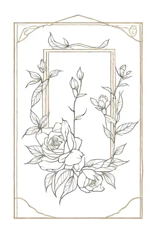 wood picture frame tattoo design idea