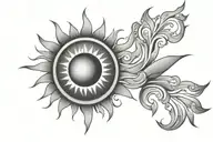sun shining tattoo design idea