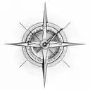 clock compass and gers saying "I will find my way" tattoo design idea