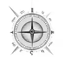 clock compass and gers saying "I will find my way" tattoo design idea