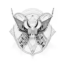 Egyptian Hawk symmetrical  tattoo design idea