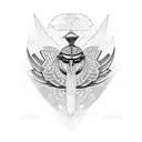 Egyptian Hawk symmetrical  tattoo design idea