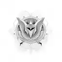 Egyptian Hawk symmetrical  tattoo design idea