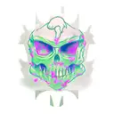 evil castl, ghosts, transparent  tattoo design idea