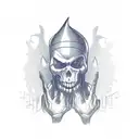 evil castl, ghosts, transparent  tattoo design idea