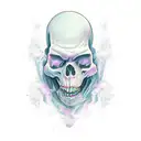 evil castl, ghosts, transparent  tattoo design idea