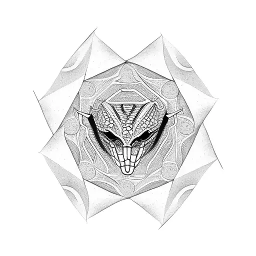 cobra hexagon  tattoo design idea