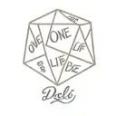 d20 dice with the text "one life roll the dice" tattoo design idea