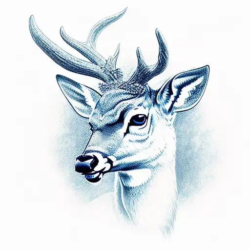 badass deer tattoo design idea