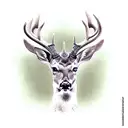 badass deer tattoo design idea