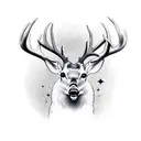 badass deer tattoo design idea