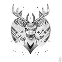 badass deer tattoo design idea