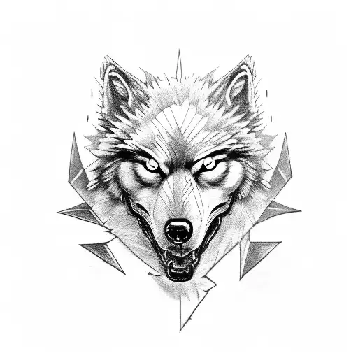 Direwolf and crow in a fierce battle tattoo design idea