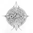 "Seeking a tattoo inspired by Latvian pagan symbols like the Thunder Cross, Jumis, and more, merged with three Latvian s tattoo design idea