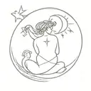 Minimalism tattoo, earty, breastfeeding, sun, moon, gemini, libra tattoo design idea