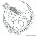 Minimalism tattoo, earty, breastfeeding, sun, moon, gemini, libra tattoo design idea