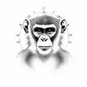 Realistic tattoo with monkey and casino and money tattoo design idea