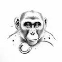 Realistic tattoo with monkey and casino and money tattoo design idea