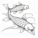 Koi fish & japanese culture tattoo design idea
