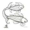 Koi fish & japanese culture tattoo design idea