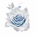 wilting blue rose with 11/27/1983-01/14/2021 tattoo design idea