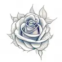 wilting blue rose with 11/27/1983-01/14/2021 tattoo design idea