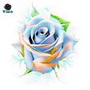 wilting blue rose with 11/27/1983-01/14/2021 tattoo design idea