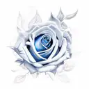 wilting blue rose with 11/27/1983-01/14/2021 tattoo design idea