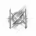 Christian Cross nails sunset tattoo design idea