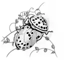 ladybug on vines tattoo design idea