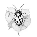 ladybug on vines tattoo design idea