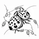 ladybugs on vines tattoo design idea