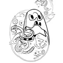 matching cartoon ghost tattoos tattoo design idea