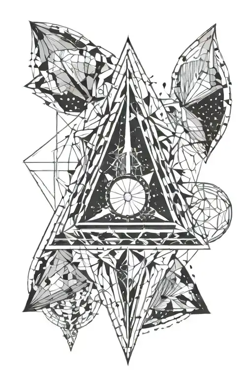 zodiac sign of Virgo and its constellation with triangles, sign of protection as well as the numbers 3, 1 and 8 tattoo design idea