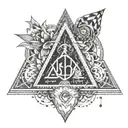 An intricate tattoo design showcasing the Virgo zodiac sign and constellation, along with symbols of protection like triangles or pyramids. Include the numbers 3, 1, and 8 in a detailed and elaborate black-grey style with shading for depth and dimension. tattoo design idea