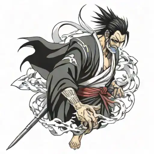 zaraki kenpachi bleach character tattoo design idea