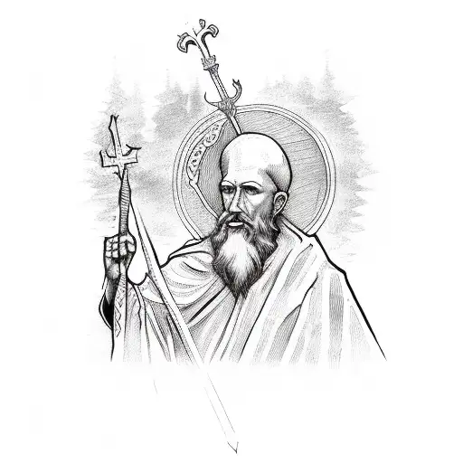 st Christopher patron Saint  tattoo design idea