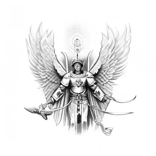 saint michael archangel  tattoo design idea
