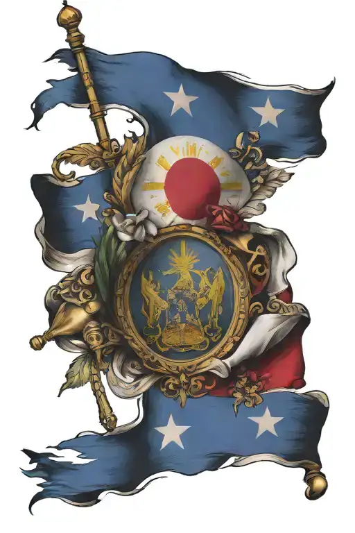 filipino flag catholic tattoo design idea