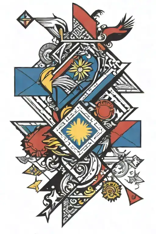 filipino flag christian  tattoo design idea