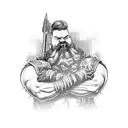 battle dwarf tattoo design idea
