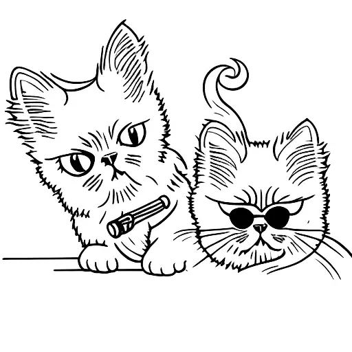 For brother and sister tattoo of a Persian cat  tattoo design idea
