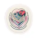 heart beat with 2 dates tattoo design idea